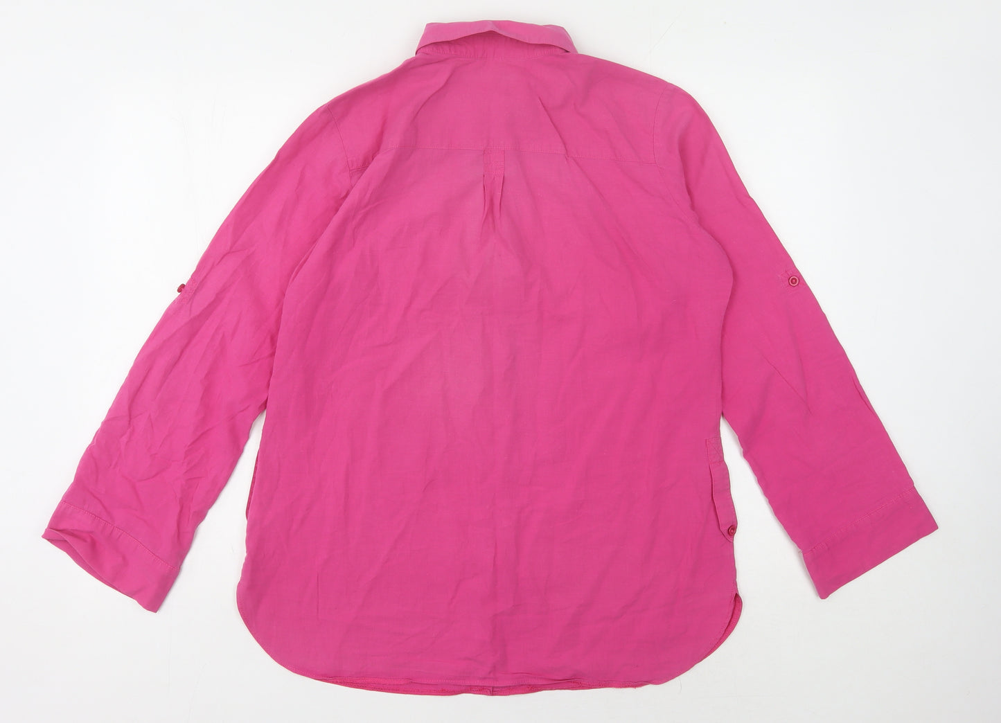 Wallis Women's Pink Cotton Button-Up Shirt Size 14