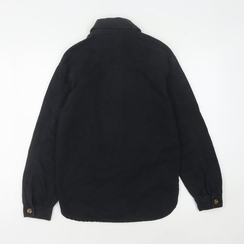H&M Girls Black Button-Up Long Sleeve Shirt Size 10