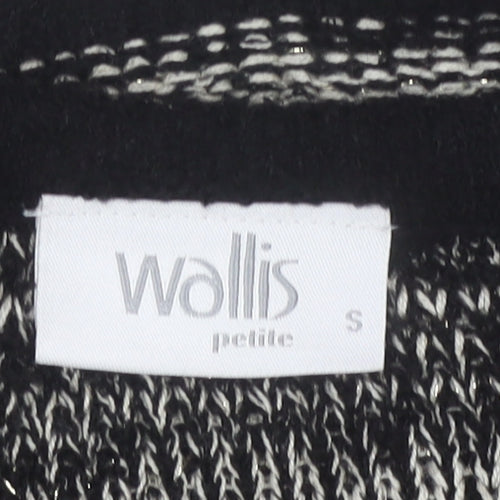 Wallis Women's Black Cardigan, Small Petite, Button Accent