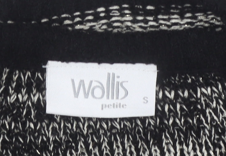 Wallis Women's Black Cardigan, Small Petite, Button Accent