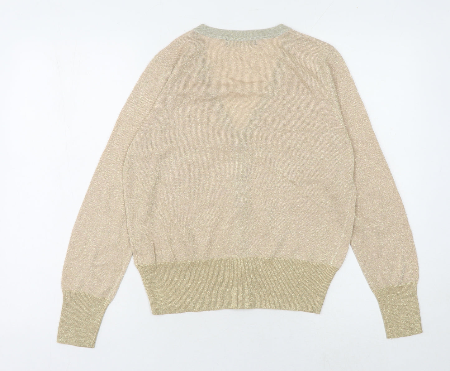 Marks and Spencer Women's Beige V-Neck Cardigan Medium