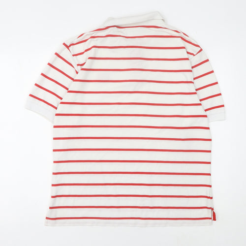 Lonsdale Men's Red Striped Polo Shirt - Size L