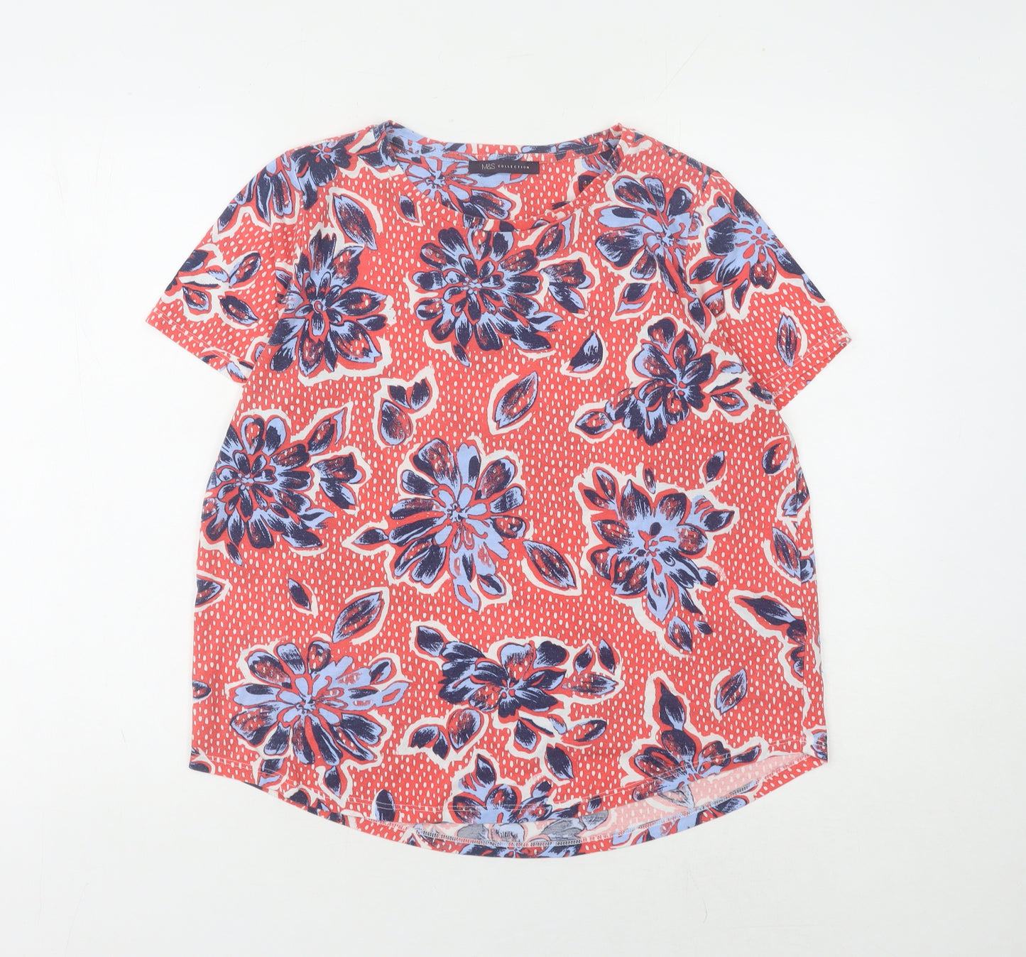 Marks and Spencer Women's Floral T-Shirt, Red, Size 14