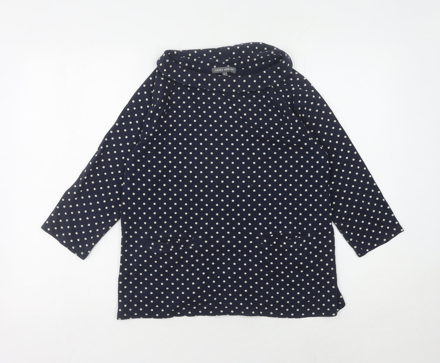 Laura Ashley Women’s Blue Polka Dot Sweatshirt Size 10
