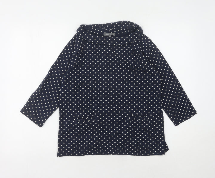 Laura Ashley Women’s Blue Polka Dot Sweatshirt Size 10