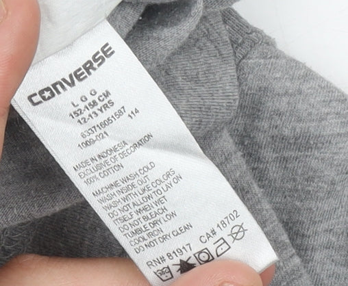 Converse Boys Grey Logo T-Shirt 12-13 Years Casual Short Sleeve