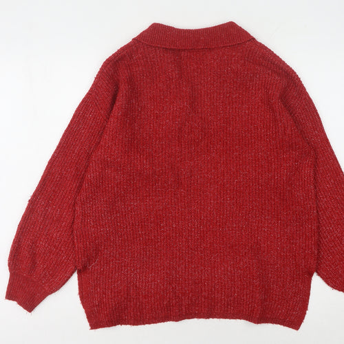 Marks and Spencer Women's Red Collared Pullover M