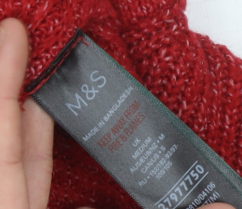 Marks and Spencer Women's Red Collared Pullover M