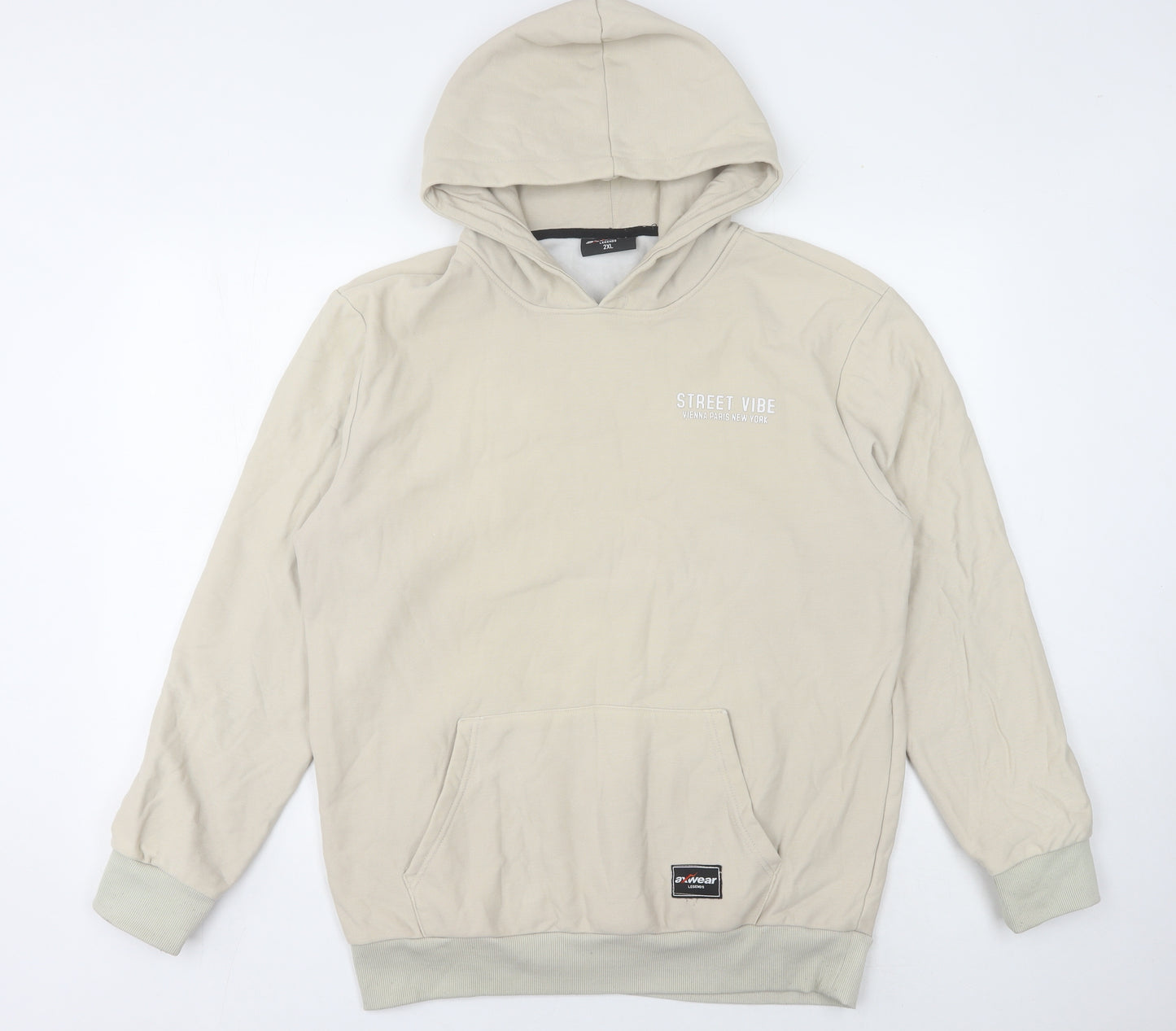 Axwear Beige Pullover Hoodie Men's 2XL with Logo