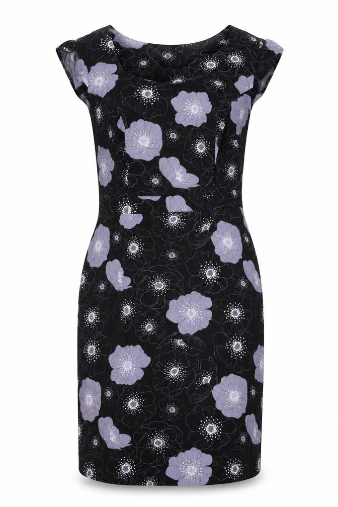 Front view of Pepperberry Women's Black Floral Dress, size 12