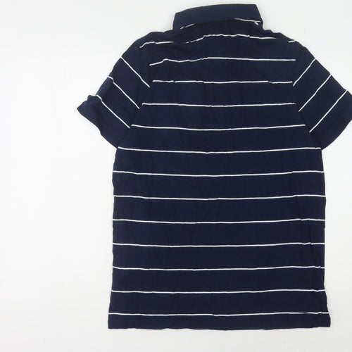 Lee Cooper Men's XL Blue Striped Polo Shirt