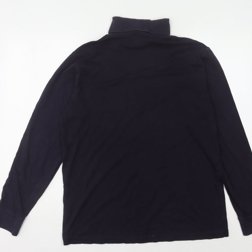 Lands' End Unisex Black Mock Neck T-Shirt - M