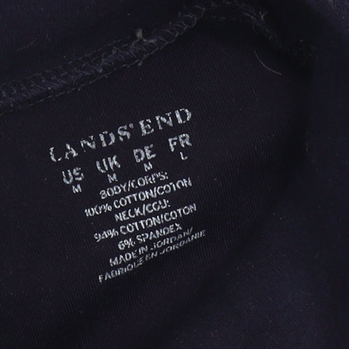 Lands' End Unisex Black Mock Neck T-Shirt - M