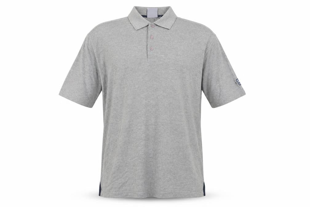 Front view of Punch Men’s Grey Polo Shirt XL Collared Solid Sportswear