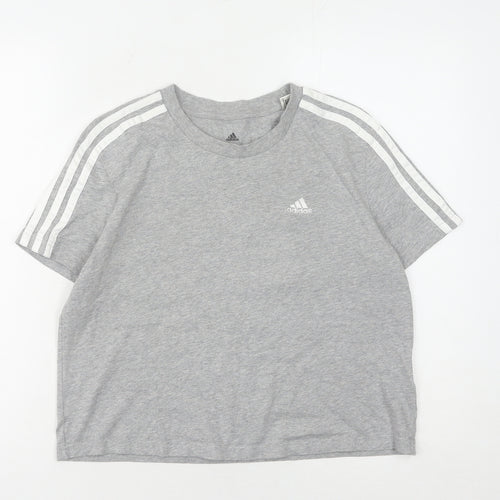 Adidas Women's Grey Cotton T-Shirt Size S