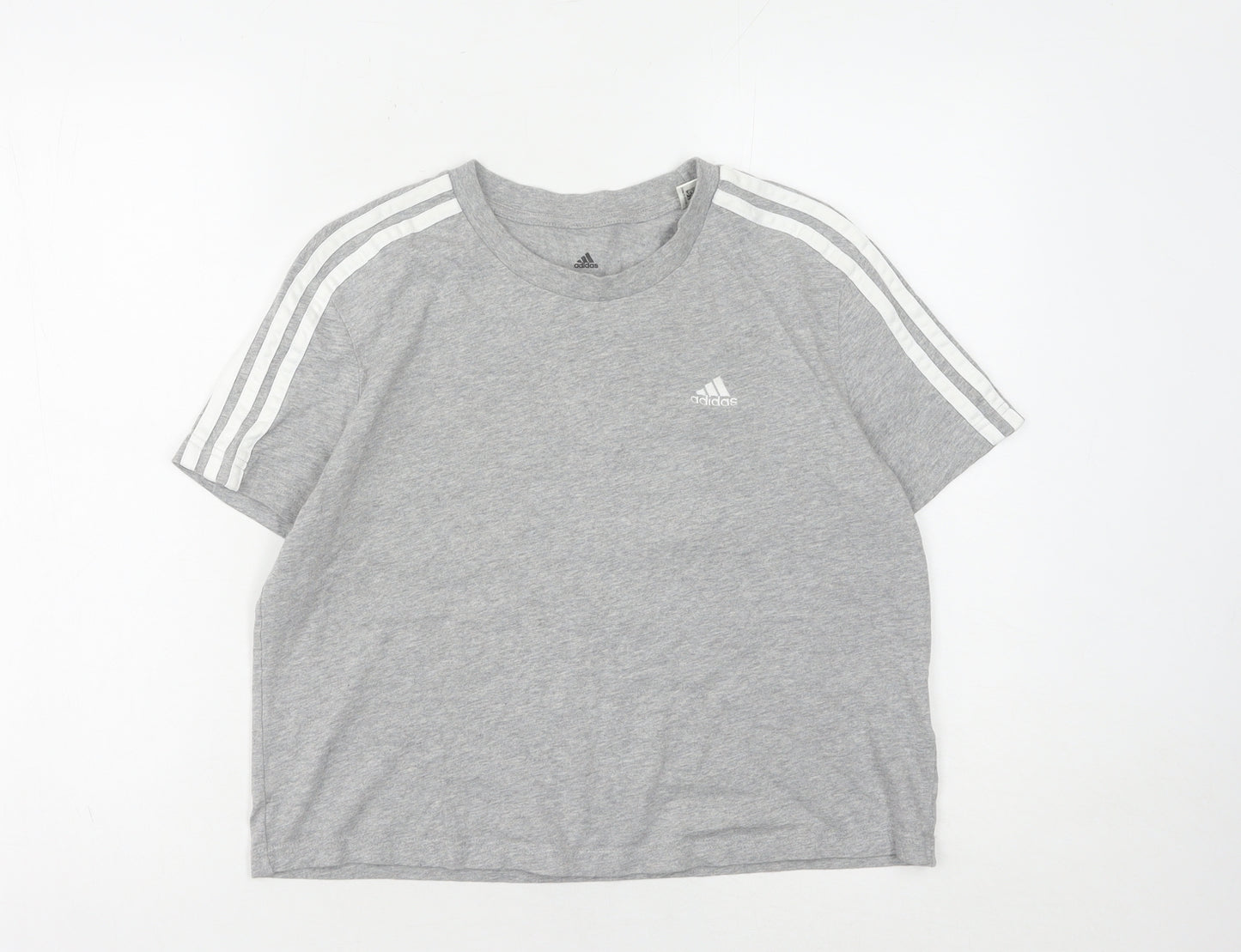 Adidas Women's Grey Cotton T-Shirt Size S