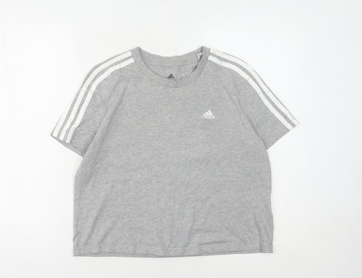 Adidas Women's Grey Cotton T-Shirt Size S