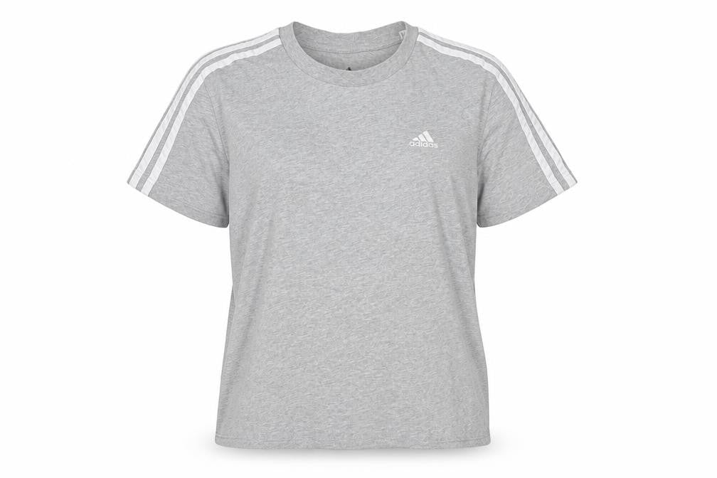 Front view of Adidas Women's Grey Cotton T-Shirt, size S