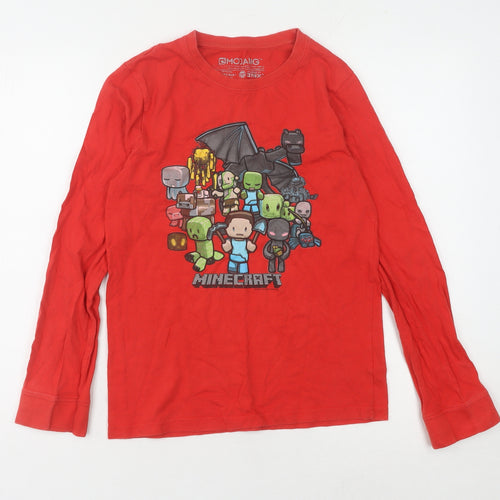NU-MEG Boys Red Minecraft Long Sleeve T-Shirt 12-13 Years