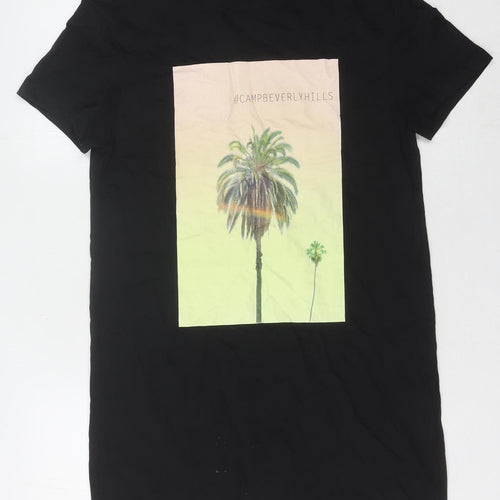 Bershka Women's Black T-Shirt Dress M