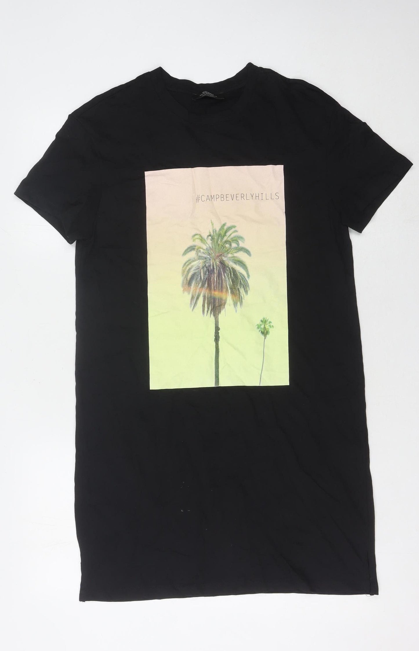 Bershka Women's Black T-Shirt Dress M