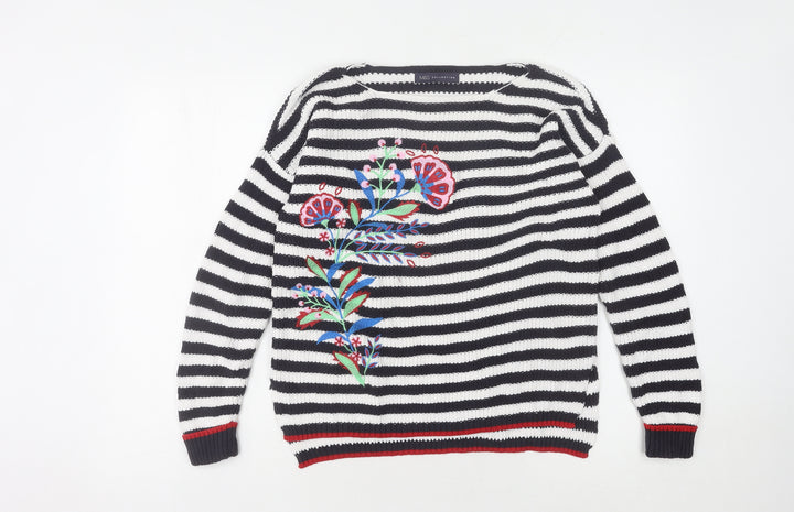 Marks and Spencer Women’s Embroidered Striped Jumper, Medium