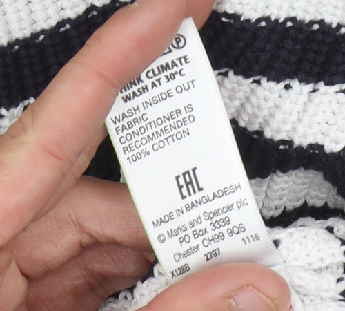 Marks and Spencer Women’s Embroidered Striped Jumper, Medium