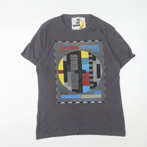 The Free Banana Men's Grey Graphic Print T-Shirt L