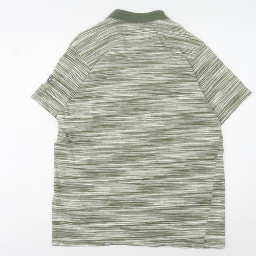 Tog Twenty Four Men's Green Striped Henley T-Shirt M