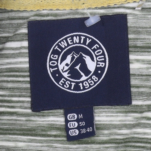 Tog Twenty Four Men's Green Striped Henley T-Shirt M