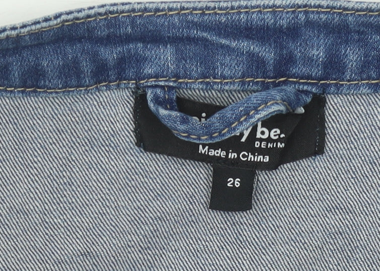 V by Very Women's Blue Denim Cropped Zip Jacket Size 26