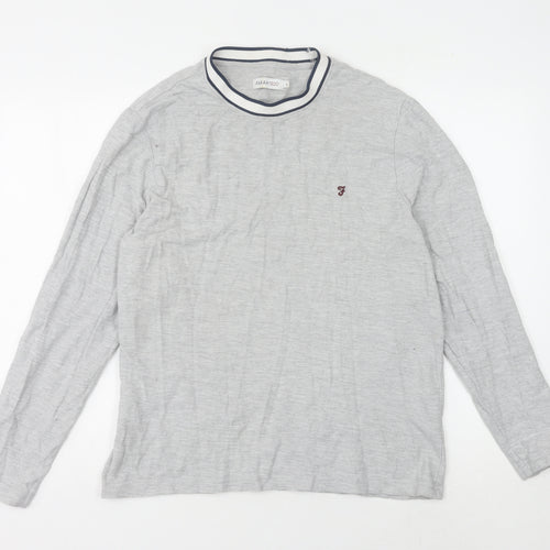 Farah 1920 Men's Grey Long Sleeve Crew Neck T-Shirt Size L