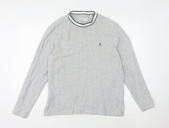 Farah 1920 Men's Grey Long Sleeve Crew Neck T-Shirt Size L