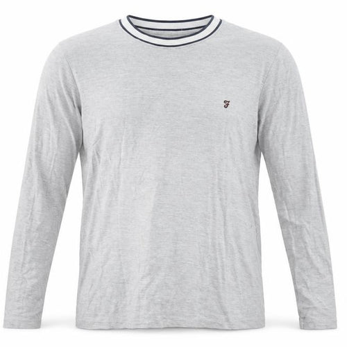 Farah 1920 Men's Grey Long Sleeve Crew Neck T-Shirt Size L