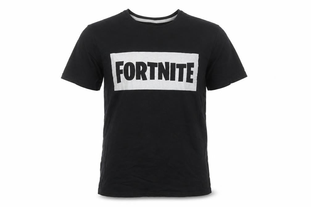 Front view of Primark Men's Black Fortnite T-Shirt, Medium, Graphic
