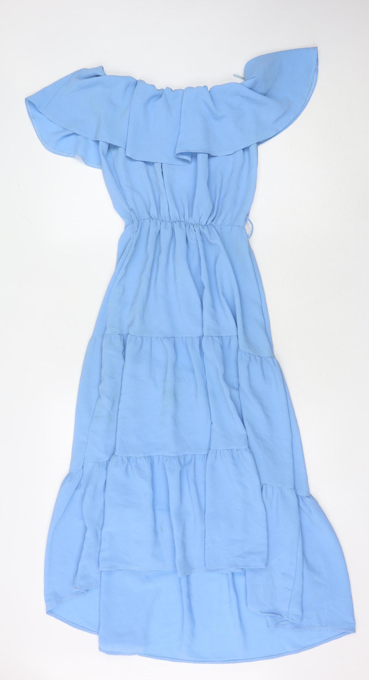Quiz Women's Blue Off Shoulder Midi Dress Size 10