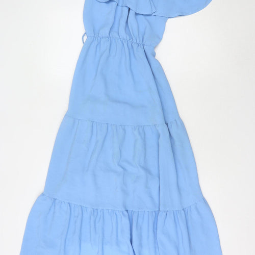 Quiz Women's Blue Off Shoulder Midi Dress Size 10