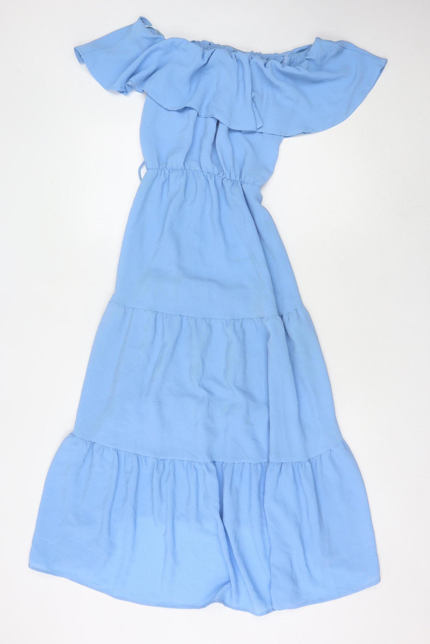 Quiz Women's Blue Off Shoulder Midi Dress Size 10