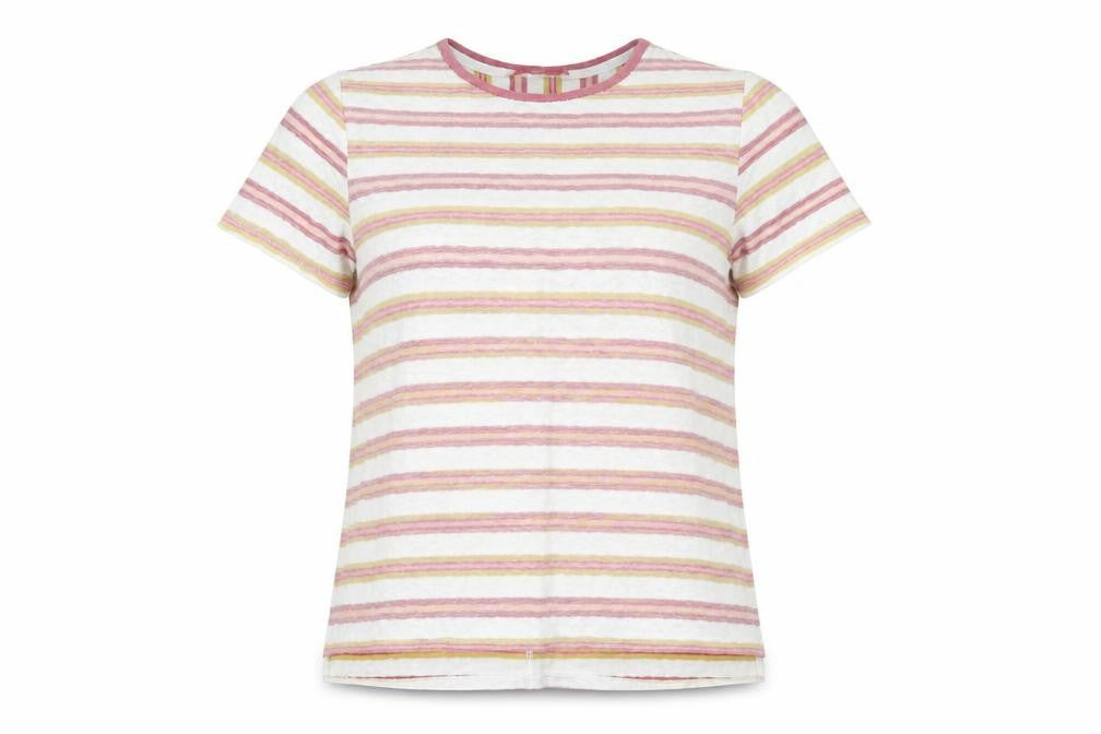 Front view of Next Women's Multicoloured Striped T-Shirt, size 10