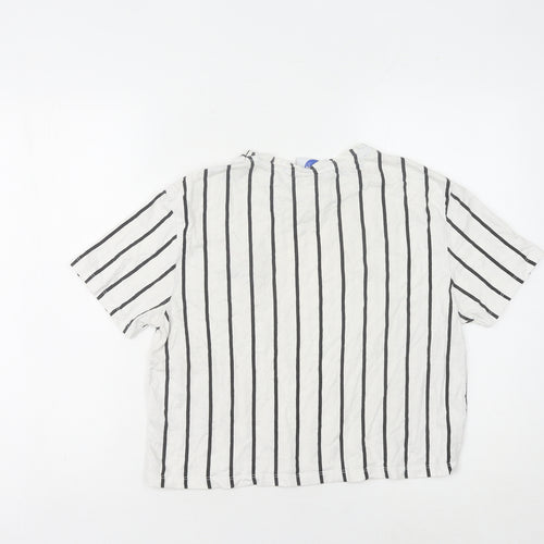 NASA Unisex Space T-Shirt White S Striped Cotton