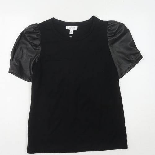 Nine West Women's Black Puff Sleeve Top, M, Casual Elegance