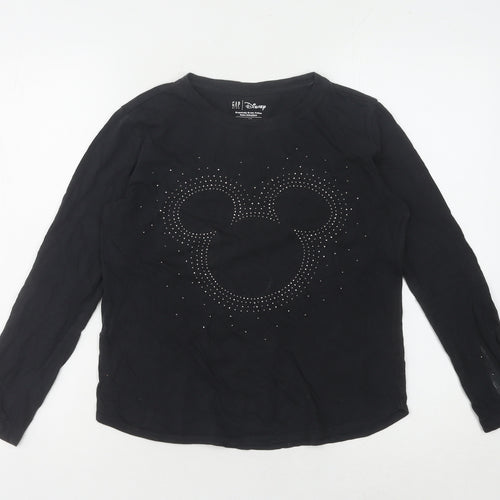 Gap Kids Disney Girls Black T-Shirt, XL, Mickey Mouse Design