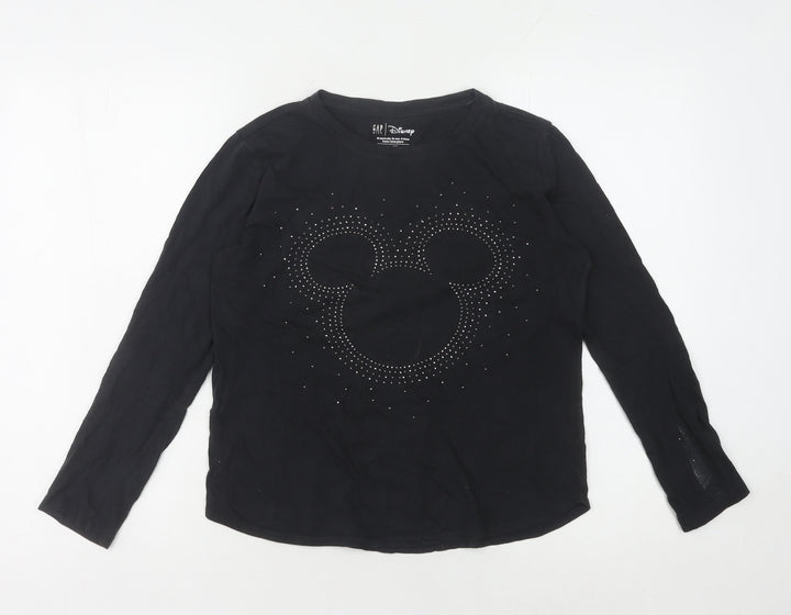 Gap Kids Disney Girls Black T-Shirt, XL, Mickey Mouse Design