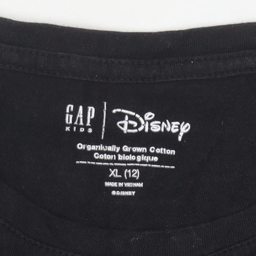 Gap Kids Disney Girls Black T-Shirt, XL, Mickey Mouse Design