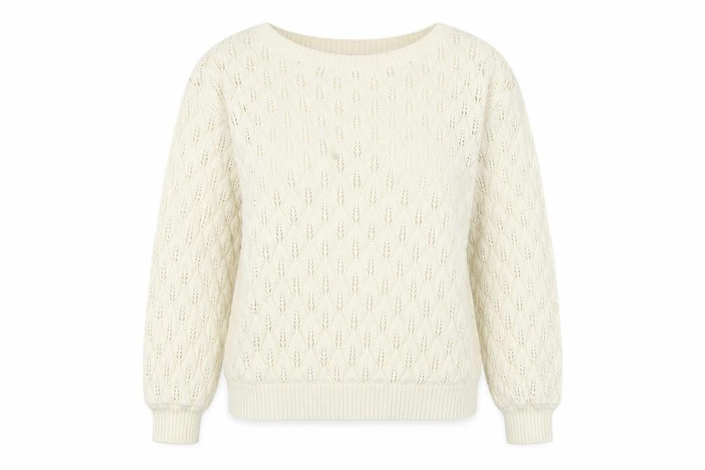 Front view of YAYA Women's Ivory jumper Knit Medium
