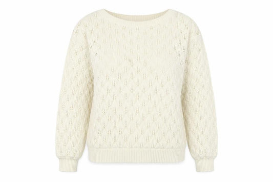 Front view of YAYA Women's Ivory jumper Knit Medium