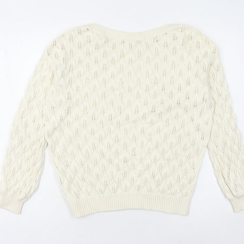 YAYA Women's Ivory Pullover Jumper Knit Medium