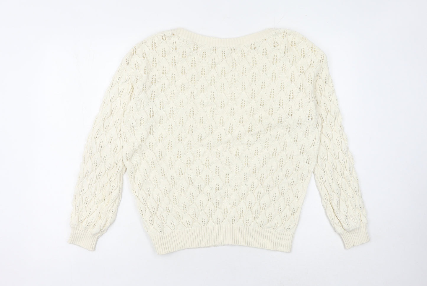 YAYA Women's Ivory Pullover Jumper Knit Medium