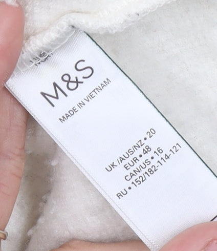 Marks and Spencer Women's Ivory Fleece Pullover Sweatshirt