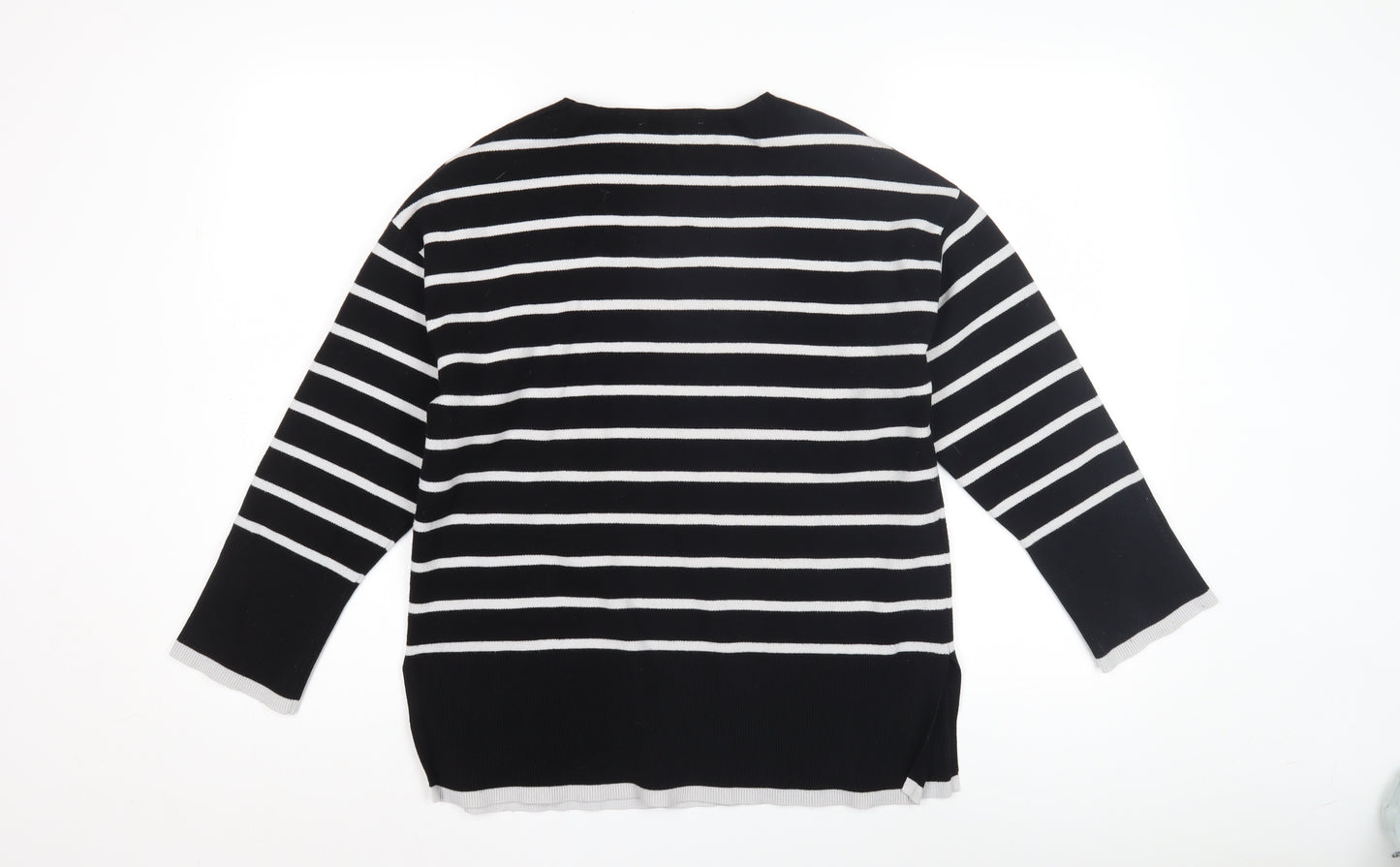 MNG Women's Black Striped Pullover Jumper - S